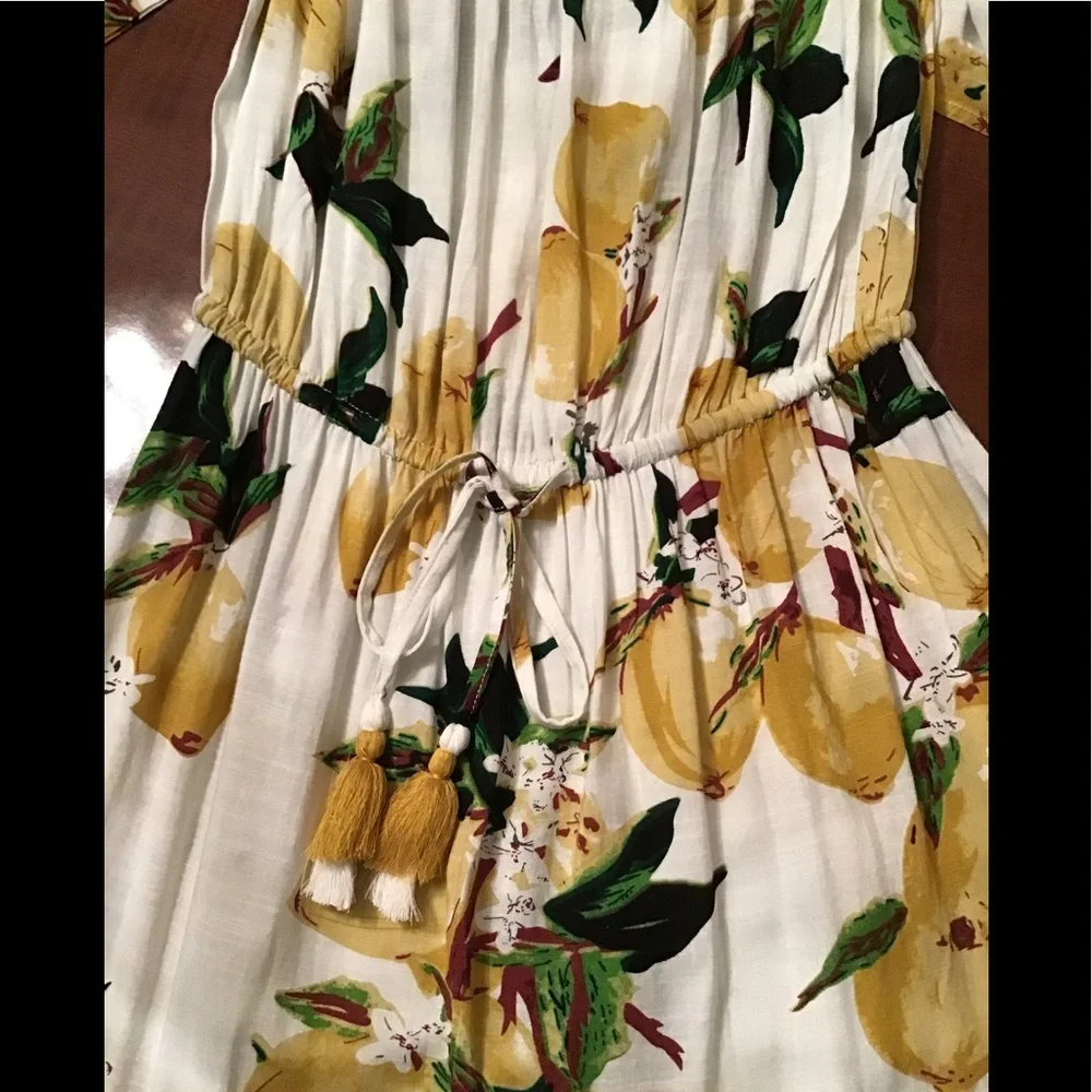 Blue Island Lemon Print Drawstring Off Shoulder Dress/ Cover-up Size XS - Picture 6 of 16